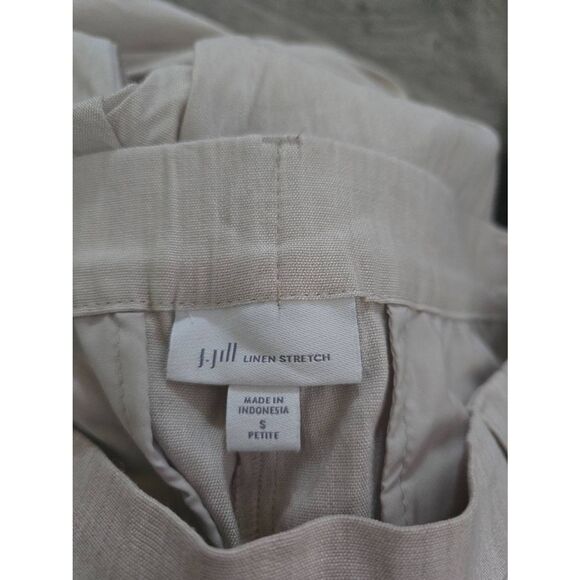 Women's J. Jill Linen Pull On Ankle Pants Size Small Petite Khaki Oatmeal Color - Picture 5 of 7